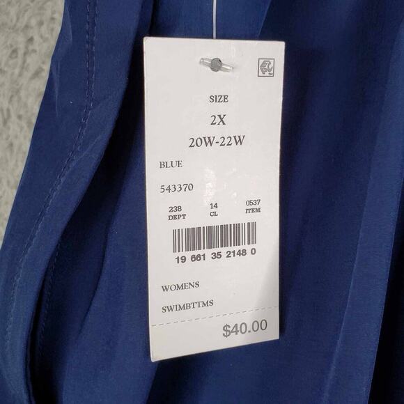 Lands End Swim Shorts Women's Plus Size 2X Navy Blue Lined Pull On UPF 50 New - Picture 7 of 9